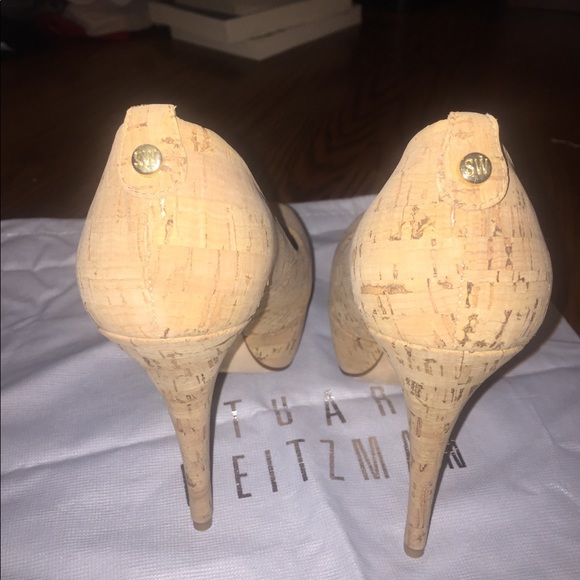 Stuart Weitzman Cork Diplille Platform Pump NWT - Picture 5 of 6